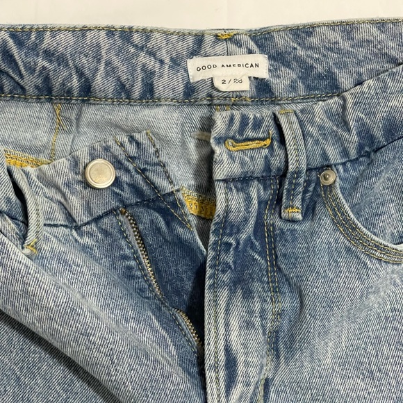 Good American Denim Straight Leg Pants Good 90's Duster In Indigo Size 2/26 - Picture 8 of 9